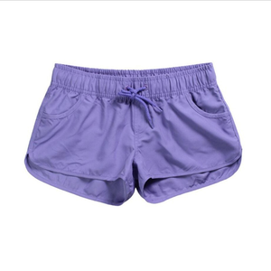 <span class=keywords><strong>Short</strong></span> <span class=keywords><strong>de</strong></span> <span class=keywords><strong>bain</strong></span> décontracté pour <span class=keywords><strong>femme</strong></span>, séchage rapide, respirant, pour la plage et le surf, taille élastique, logo personnalisé, toile unie - Product Image 5