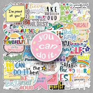 Paquete de 50 Pegatinas de PVC de Autoestimulación <span class=keywords><strong>Jack</strong></span>&<span class=keywords><strong>Sunny</strong></span>, Estilo Lindo, Impresión Offset, Laminación Brillante, Personalizadas y Motivacionales - Product Image 1