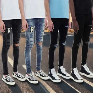 2025 Melhor Venda Amirys Calças Masculinas Motociclista Jeans Bordado Algodão Moda Tendência Homens Calças Finas Unisex Casual Jeans - Product Image 2