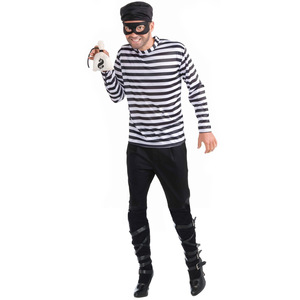 Disfraces de Pareja con Rayas M-XL, Ropa Misteriosa de Ladrones, Disfraces de COS, Vestidos, Ropa de Ladrones de Baile - Product Image 2