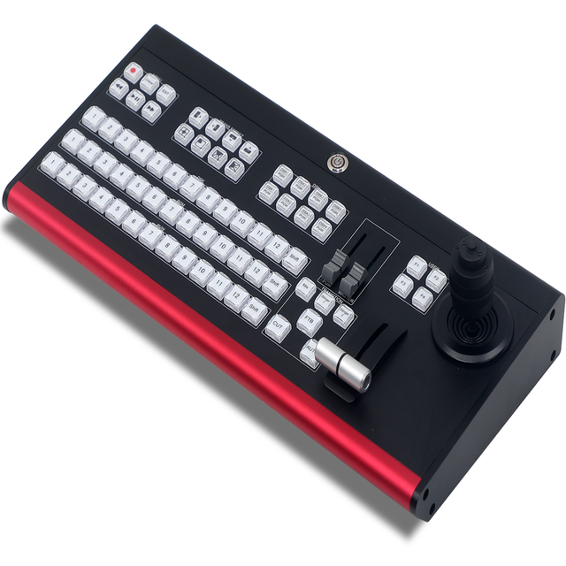 TYSTVideo VMix Control Panel Aluminum Dual-color Crystal Buttons 8 Effects 24 Channels MIDI/RS232 Broadcast Video Switch Surface