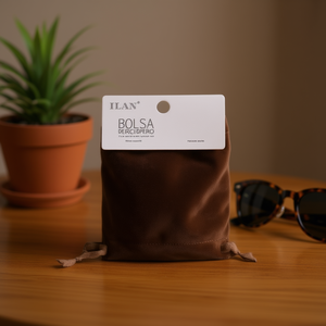 Borsa in Velluto Ilan 7x9 Cm Marrone per Conservazione Occhiali da Sole - Product Image 2