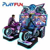 Machine d'Arcade Simulateur de Moto de Course Futuriste à Double Jeu de Haute Qualité à Monnayeur