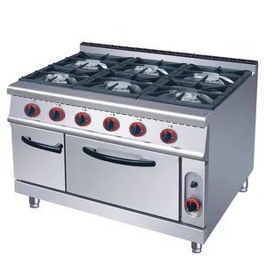 Wholesale custom good quality Commercial catering 6-Burner Gas Range with Oven