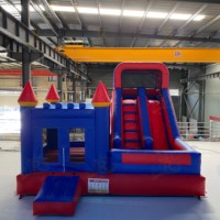 Château Gonflable Commercial Combo Toboggan en PVC Facile à Installer pour Fêtes en Jardin Événements Scolaires et Divertissement