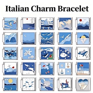 Charms Module Handmade Ocean Series DIY Italian-Style Modular Electroplated Guangdong-Made <b>Bracelet</b> Detachable Stretchy - Product Image 1