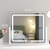 Miroir de maquillage intelligent LED avec cadre en métal, design moderne, verre de table, lumière de remplissage tricolore, taille personnalisable pour la décoration de la maison