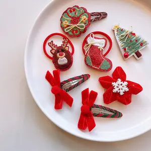 Nuovo natale per bambini Cartoon Elk albero di natale babbo natale fermaglio per capelli ragazze Furry Hiar Clip accessori celebrazione delle vacanze