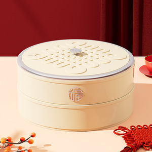 ชามผลไม้ทรงกลม พลาสติกปิดสนิท หลายช่อง สำหรับจัดเก็บในงานปาร์ตี้ - Product Image 3