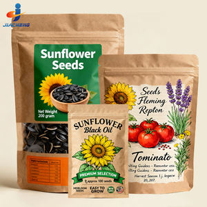 Sacchetto di Carta Kraft Personalizzato con Finestra, Busta Richiudibile con Zip per Alimenti, per Noci, Snack, Semi di <span class=keywords><strong>Pomodoro</strong></span> e Girasole - Product Image 1