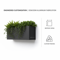 Jardinière murale robuste en fer thermolaqué avec support, corps solide pour extérieur, bâtiment et clôture