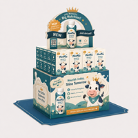 Support d'affichage en carton personnalisé pour boissons au lait, pour la promotion des boissons en supermarché