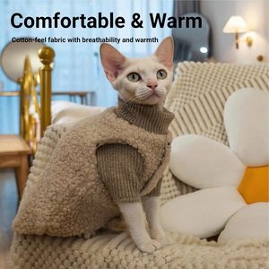 Conjunto de 2 Piezas de Ropa Clásica de Invierno para Gatos y Cachorros, Chaqueta de Lana de Cordero Suave y Cálida, Suéter de Punto Transpirable para Perros Pequeños y Gatitos, OEM - Product Image 4