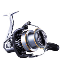 Moulinet de pêche Micro Baitcasting tout métal, longue portée, gris-argent, pour gaucher, matériel de pêche à la ligne 3000 6000 12000, haute qualité