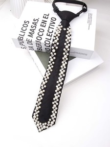 <span class=keywords><strong>Cravate</strong></span> ajustable pour femme, 47 styles, fausse perle et <span class=keywords><strong>strass</strong></span>, nœud élégant et tendance pour les occasions décontractées et les soirées professionnelles - Product Image 3
