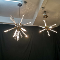 Lustre en acier inoxydable, luminaires suspendus décoratifs, lampes suspendues pour salon