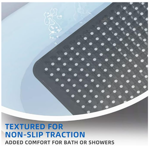 Tapis de Douche Antidérapant en Plastique pour Baignoire 39x16 Pouces Extra Long Lavable en Machine avec Trous de Drainage et Ventouses - Product Image 4