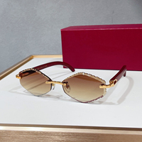 Lunettes de soleil de luxe sans monture, design de créateur, bords taillés en diamant, verres dégradés UV400, idéales pour mariage, fête, vacances, lunettes de haute qualité