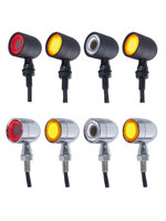 Lampu sein sepeda motor LED, lampu sein sepeda motor dengan indikator depan belakang warna krom untuk helikopter Harley