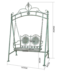 Antico in ferro battuto doppio Sit <span class=keywords><strong>Patio</strong></span> altalena di alta qualità confortevole arredamento per la casa arredamento Touch sedia da giardino appeso - Product Image 3