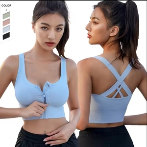 Reggiseno sportivo sportivo da donna personalizzato con cerniera frontale senza cuciture per Yoga reggiseno sportivo da palestra set da corsa con stampa all'ingrosso - Product Image 1