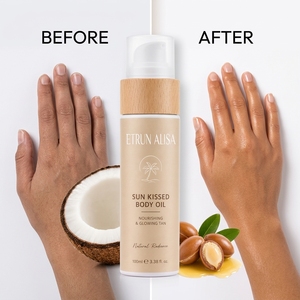 ETRUN - Aceite Bronceador y Corporal de Marca Privada, Loción Bronceadora Orgánica, Acelerador de <span class=keywords><strong>Bronceado</strong></span> Profundo en Color Chocolate <span class=keywords><strong>Saludable</strong></span> con 5 Aceites Preciosos - Product Image 4