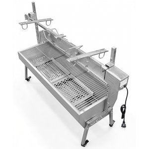 Asador de Barbacoa de Acero Inoxidable con Cubierta Protectora, Asador de Cerdos y Corderos 2 en 1, Asador de Carbón para Barbacoa M03054 de Acero Inoxidable - Product Image 1