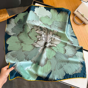 <span class=keywords><strong>Foulard</strong></span> in Pura Seta 100% <span class=keywords><strong>per</strong></span> Donne, Produzione Diretta, Stampa Floreale Personalizzata, Sciarpa Quadrata in Seta 90*90CM, Regalo di Nozze alla Moda - Product Image 2