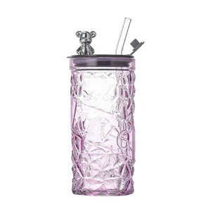 Vasos de Vidrio de 350 ml para Té/Café/Jugo/Tazas con Pajita para Bebidas Calientes y Frías, Precio de Fábrica - Product Image 2