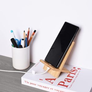 Support de téléphone portable, organisateur de bureau, station de charge compatible avec les tablettes, en bois de bambou, portable, angle réglable - Product Image 4