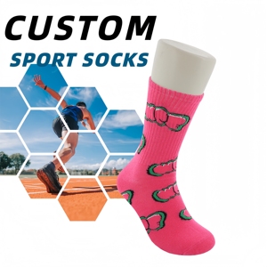 Chaussettes de sport en coton tricoté respirantes et anti-odeur à séchage rapide pour jeunes, design personnalisé directement de l'usine, 82 % coton, pour le sport - Product Image 1