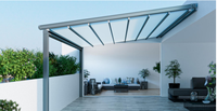 Auvent rétractable motorisé étanche avec télécommande, structure en alliage d'aluminium, pour villa, terrasse, patio, balcon, usage extérieur