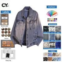 Veste en jean pour homme, style rétro bleu délavé, fabrication OEM/ODM, logo personnalisable, prix de gros, style vintage