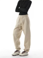 Polar ve kalınlaşmış İpli ayak bileği uzunlukta sweatpants casual spor pantolon sıcak ve kırışıklık dayanıklı 2025 yeni stil