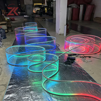 Luminaire suspendu LED en acrylique ondulé RGB personnalisable ZKAI, décoration de plafond pour la décoration de salle de mariage