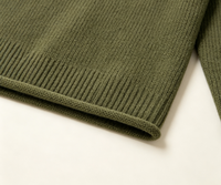 Pull d'hiver personnalisé pour homme, anti-plis, anti-rétrécissement, 100 % coton, col rond côtelé à grosse maille, tricot uni