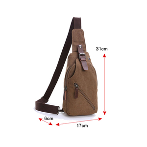 Trendige Schultertasche mit Einzelriemen, Crossbody-Tasche aus Canvas, Sportliche Herren-Brusttasche - Product Image 3