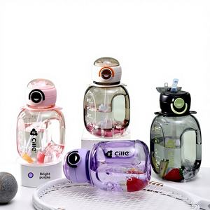 Vaso con Pajita de Gran Capacidad Hilo con Tapa de un Solo Botón para Uso General en Deportes al Aire Libre de Verano - Product Image 1