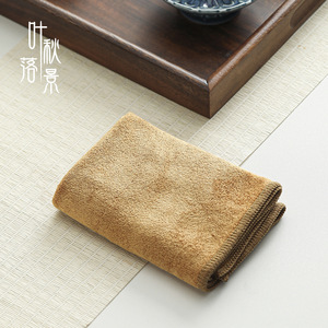 Absorbent Tea Towels Bamboo Fiber 36x25cm Square Kitchen Cleaning <b>Cloths</b> Yellow Brown Solid Color Fast Water Absorption - Product Image 3
