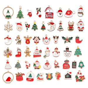 Enamel <strong>Christmas</strong> Trees Santa Claus Snowman <strong>Charms</strong> DIY for Earrings Bracelets Pendants Making DIY Jewelry Accessories W295 - Product Image 4