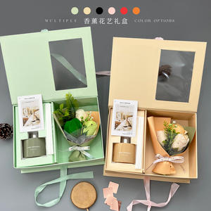 ชุดกล่องกระจายน้ำหอมกลิ่นกกสบู่ดอกกุหลาบ120มล. ช่อดอกไม้ของขวัญวันวาเลนไทน์สุดหรูฉลากส่วนตัว - Product Image 2