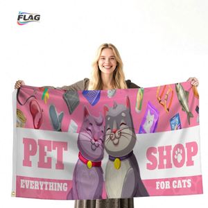 Bannière personnalisée en polyester 3x5 pieds, impression haute définition, écologique, durable, pour exposition extérieure, animalerie - Product Image 4