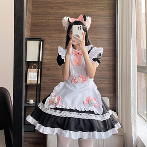 Cat Doll Maid Outfit Black Polyester Women Cosplay Costume Anime Role Play Summer 2022 - Product Image 3