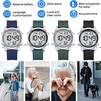 Reloj Digital Atomic Parlante para Personas Mayores, Recibe Señales de EE. UU., Corrección Automática de Hora y Fecha, Números Grandes, Fácil de Ver, Sonido Fuerte
