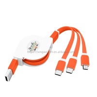 Individuelles Logo Universelles Einziehbares 3-in-1 Multi USB-Ladekabel für Phone 15 16 für Xiaomi