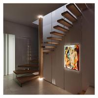 Escalier flottant intérieur sur mesure avec rampe en verre trempé pour villa, appartement résidentiel, décoration intérieure, escalier flottant