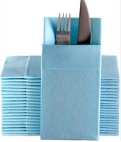Serviettes en papier Airlaid Teinture Papier à dîner jetable avec poche 50Pcs Serviettes de mariage en lin en vrac pour Thanksgiving(16 "x 16")