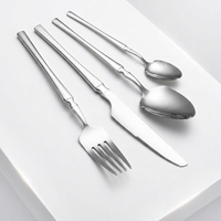 Ensemble de couverts en acier inoxydable 410, design argenté et doré, couteau, fourchette, cuillère, faible MOQ, échantillon pour cuisine et fête