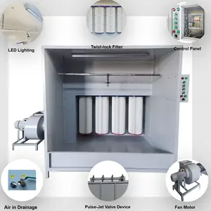 Cabine manual de revestimento em pó Ailin com máquina de revestimento em pó e forno de cura a pó/
