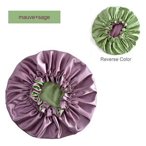 <span class=keywords><strong>Bonnet</strong></span> en satin personnalisé pour femmes, double couche, réversible, en soie satinée, pour dormir, usage quotidien, 50 couleurs - Product Image 1